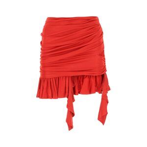Andrea Adamo Women Red Viscose Mini Skirt
